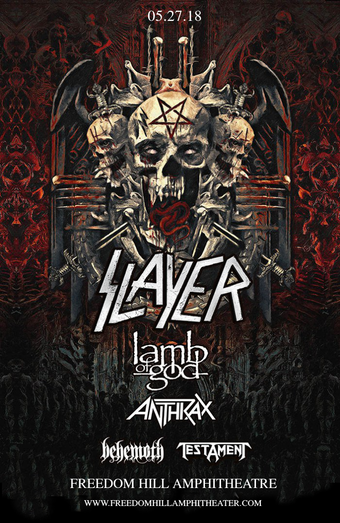 Slayer, Lamb of God, Anthrax. Behemoth & Testament at Freedom Hill Amphitheatre