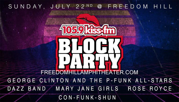 Kiss Block Party: George Clinton Birthday Bash at Freedom Hill Amphitheatre